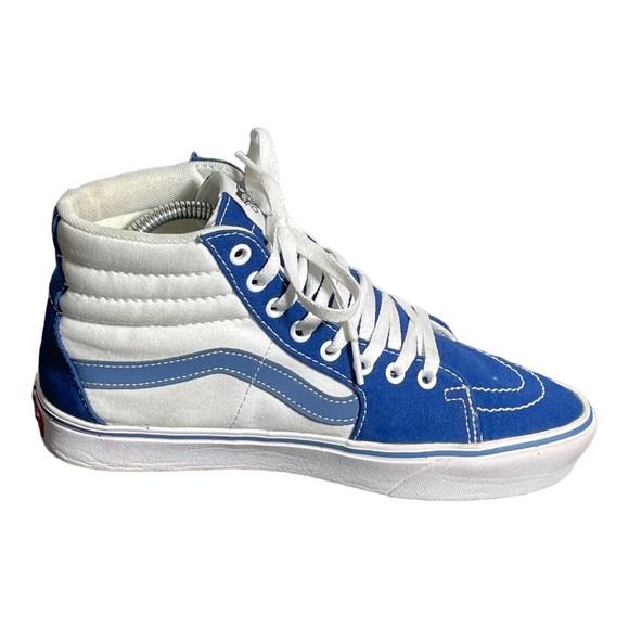 Vans High Top Sneaker Blue White Men’s Size 8 Womens Size 9.5 SB5 - Picture 3 of 11